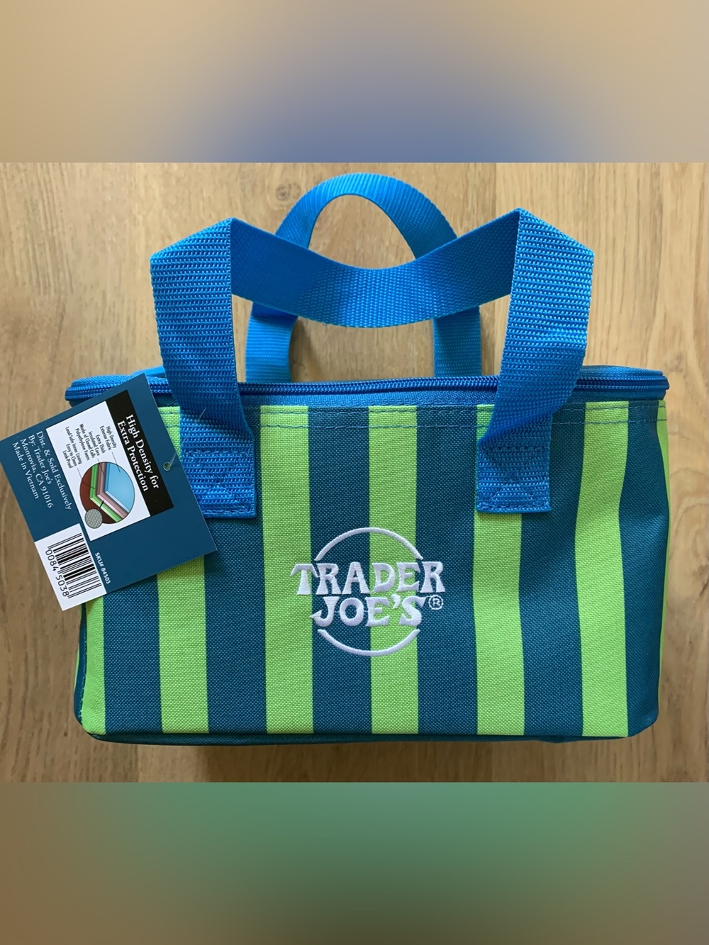 Trader Joe's Blue & Lime Striped Mini Cooler